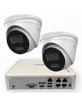 IP PoE 4MP КОМПЛЕКТ ЗА ВИДЕОНАБЛЮДЕНИЕ С 2 PoE Камери по Избор Smart Hybrid Light И PoE NVR