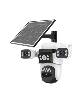 4G Безжична Управляема IP Камера със Соларен Панел 3Mp, 3 Обектива и Dual Light 30м.